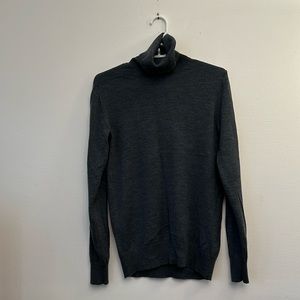 Grey wool turtleneck sweater